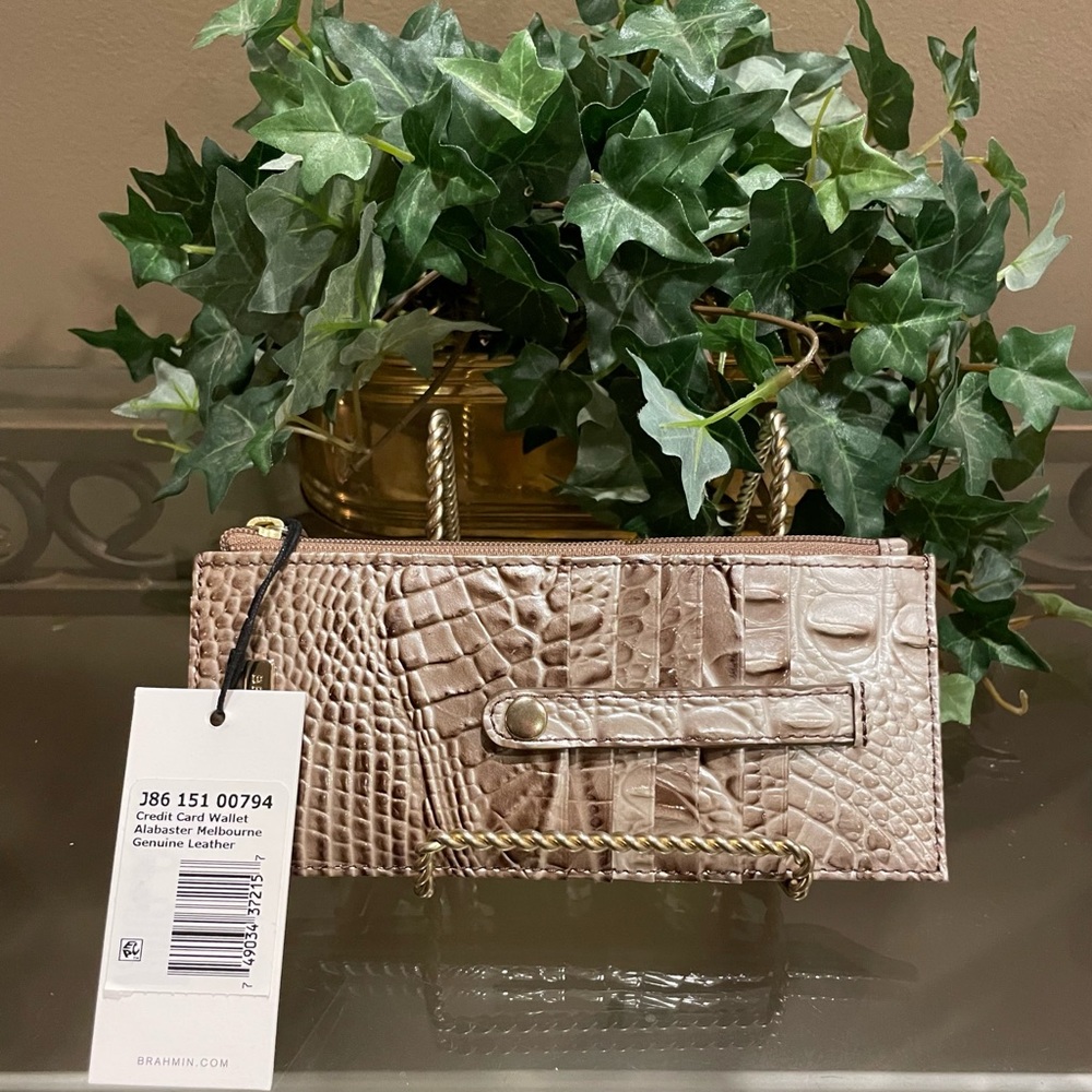 Alabaster - Brahmin Credit Card Wallet!